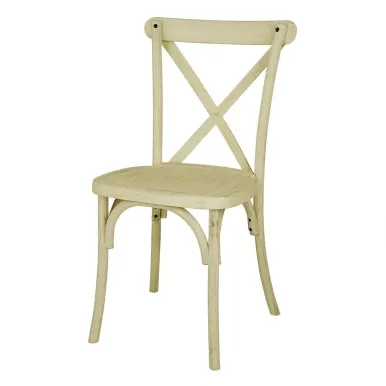 Bolero Manhattan Cross-Back Resin Chairs Natural (4 Pack)