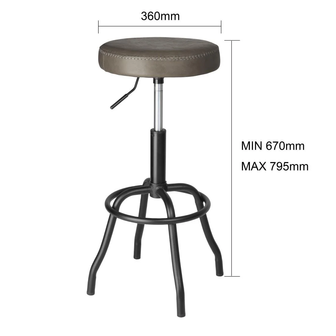 Bolero Brooklyn PU High Bar Stool - Mocha - Image 5