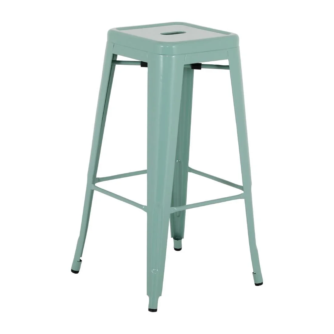 Bolero Bistro Metal High Stools Olive Green (4 Pack) - Image 1