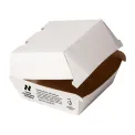 Notpla 5" Clamshell Burger Boxes - White (200 Pack) - Image 1