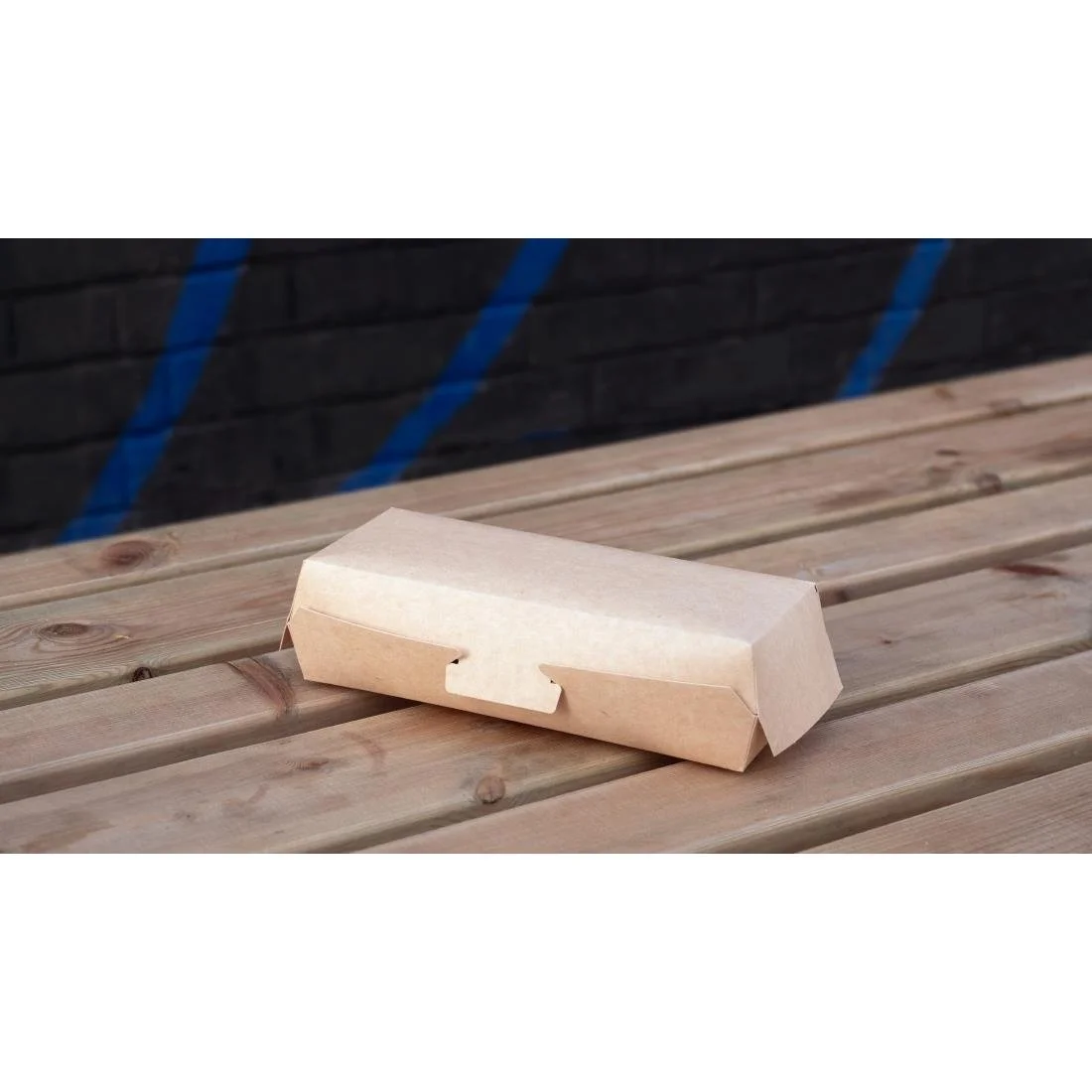 Notpla 8"x3" Clamshell Hot Dog Boxes - Kraft (250 Pack) - Image 2