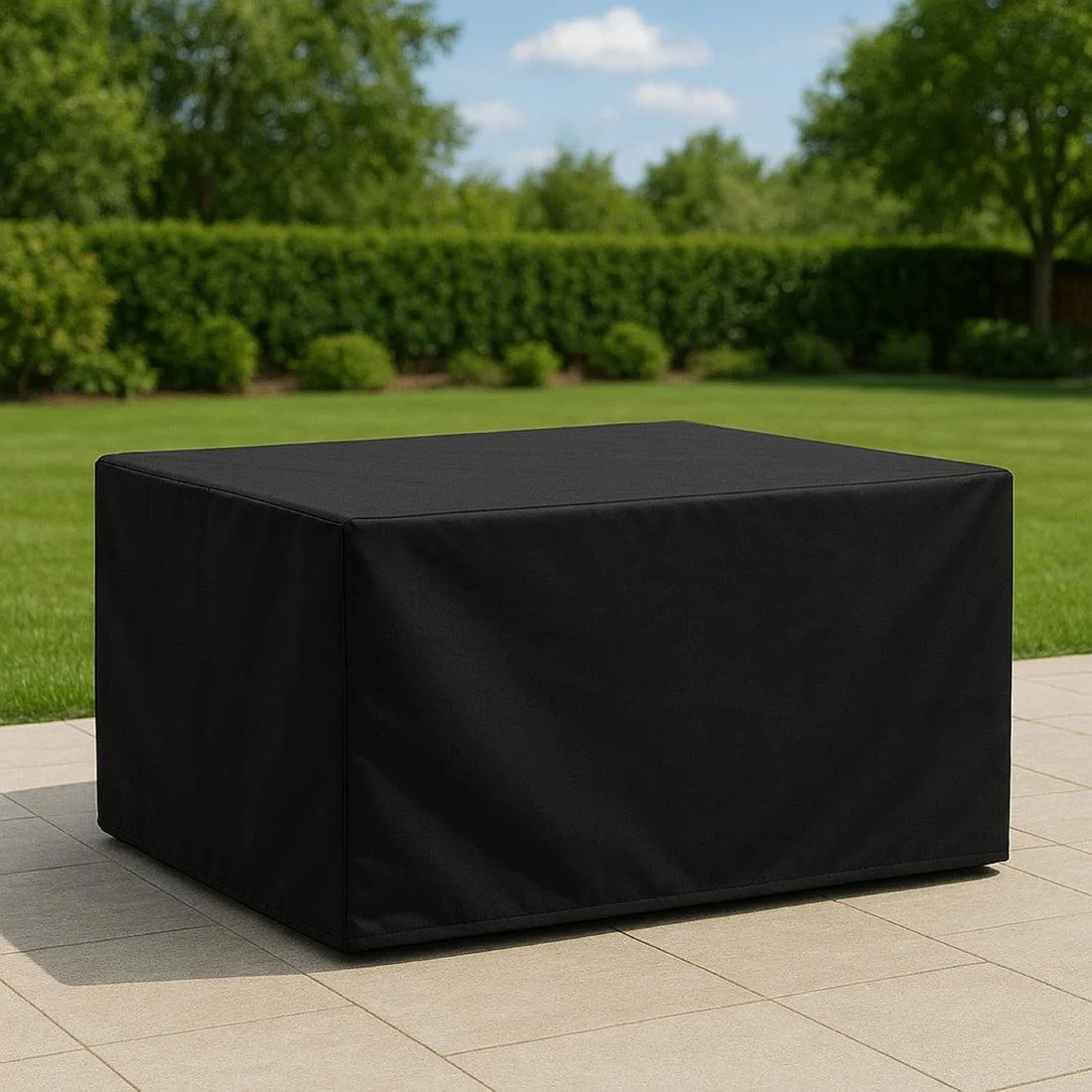 Bolero Rectangular Outdoor Table Cover Black 2000x1000mm - Image 2