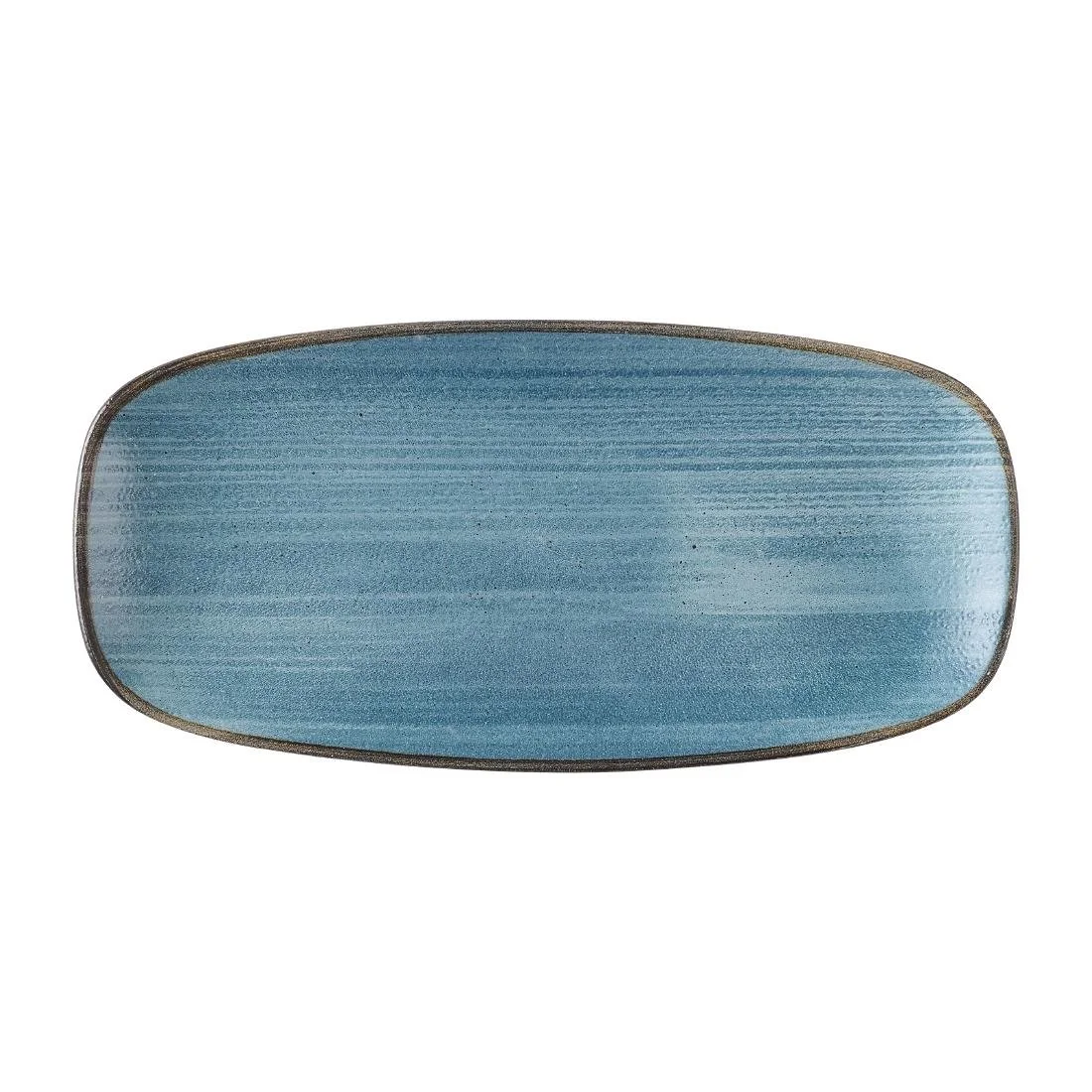 Churchill Stonecast Raw Teal Chefs Oblong Plates 270 x 127mm (12 Pack) - Image 1