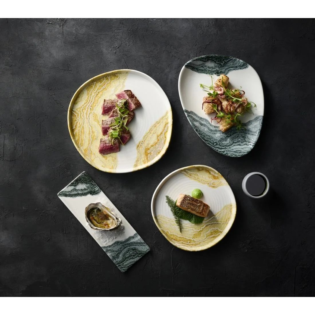 Churchill Tide Black Oblong Plates 250 x 90mm (6 Pack) - Image 2