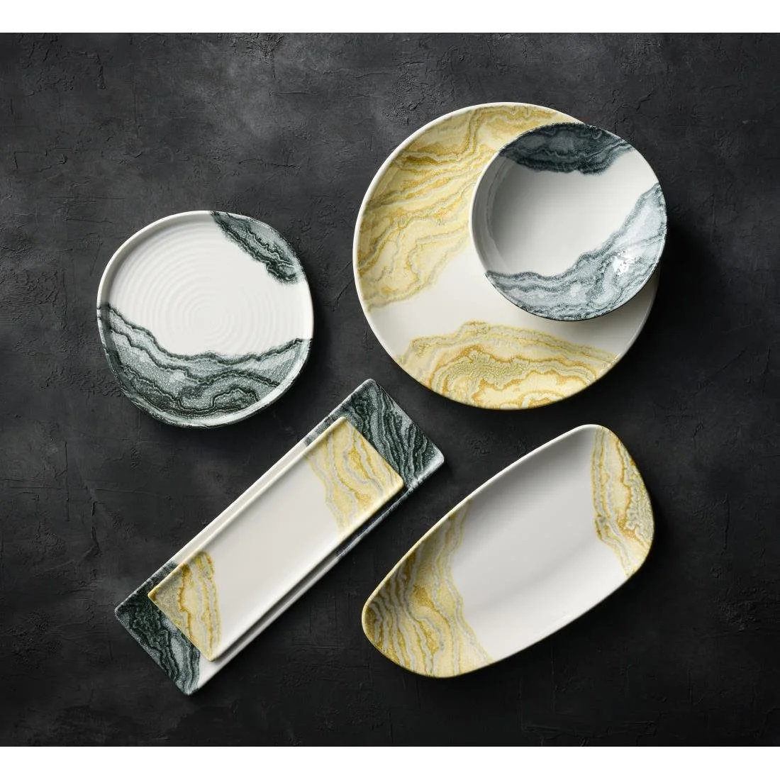 Churchill Tide Black Oblong Plates 330 x 110mm (6 Pack) - Image 2