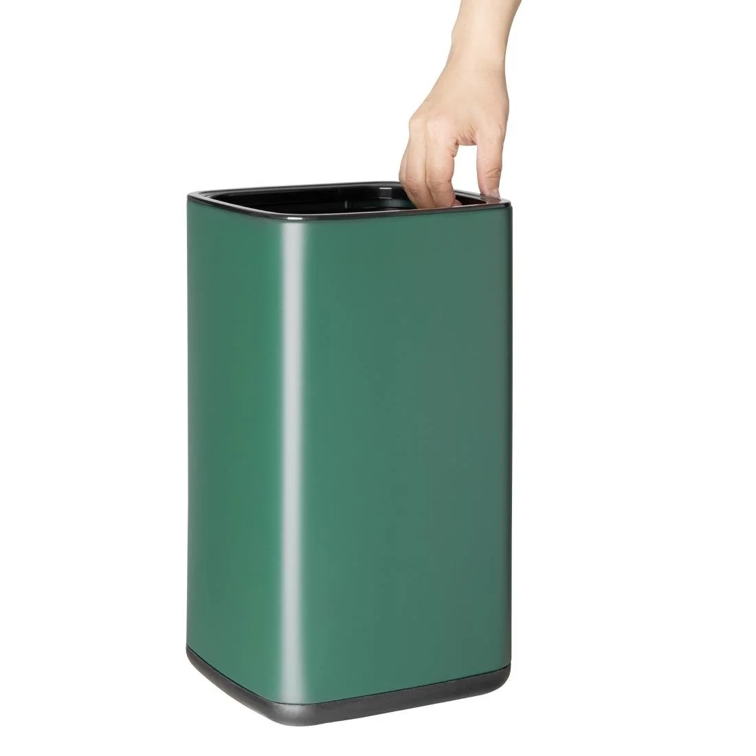 Bolero Square Waste Bin Green 10Ltr - Image 2