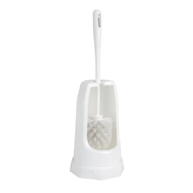 Jantex Round Toilet Brush & Holder - White