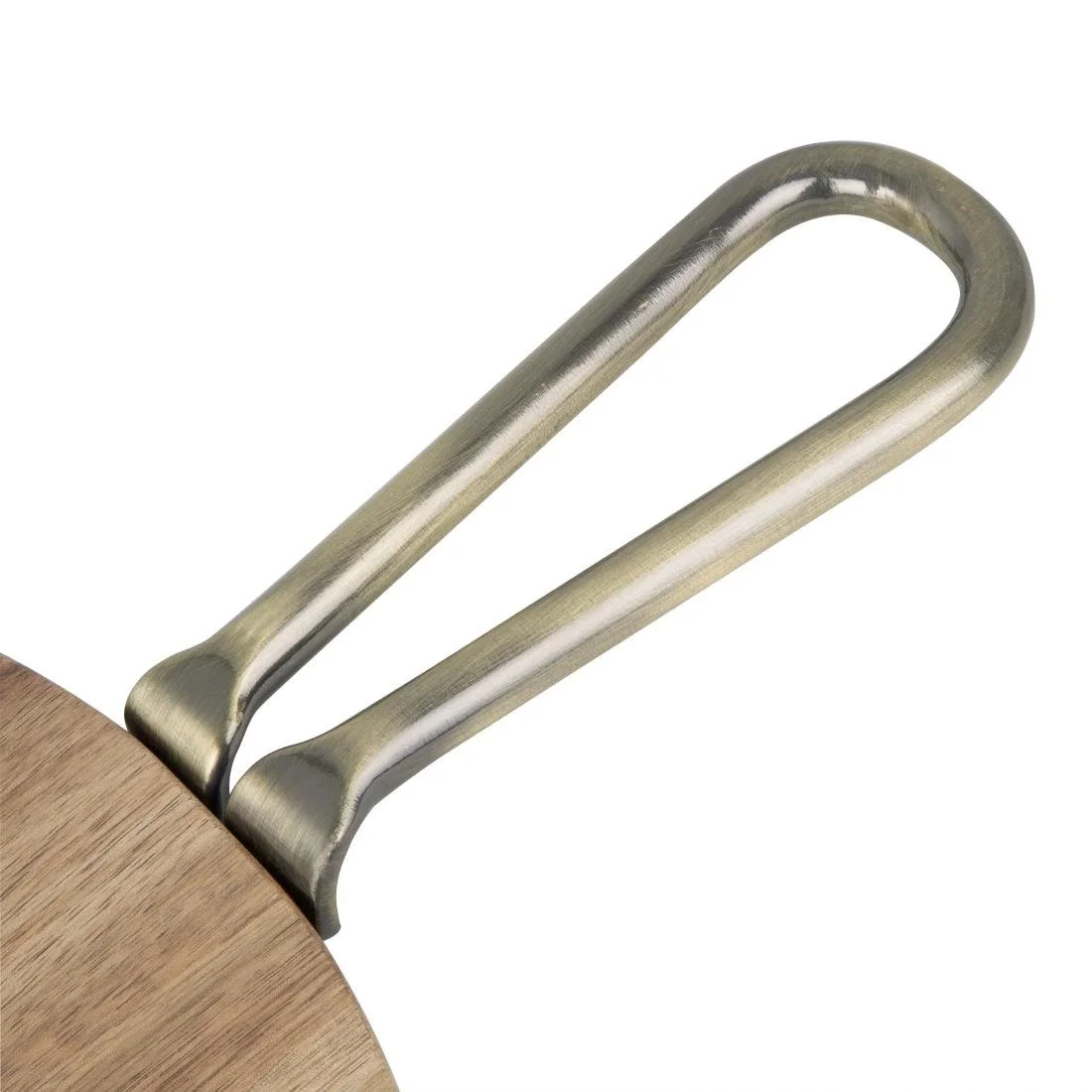 Olympia Round Paddle Board Acacia Wood Metal Handle 458x305mm - Image 3