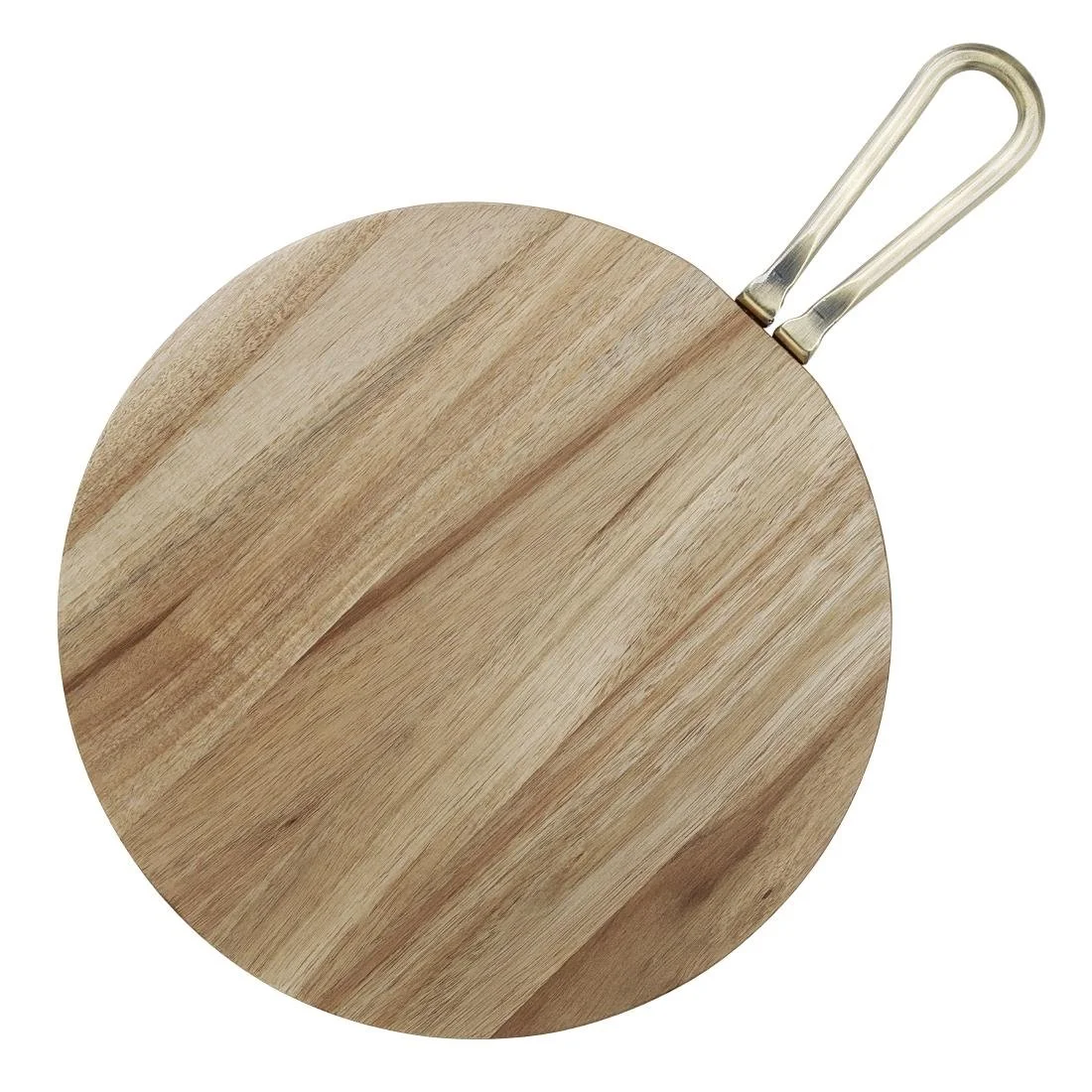 Olympia Round Paddle Board Acacia Wood Metal Handle 505x356mm - Image 2