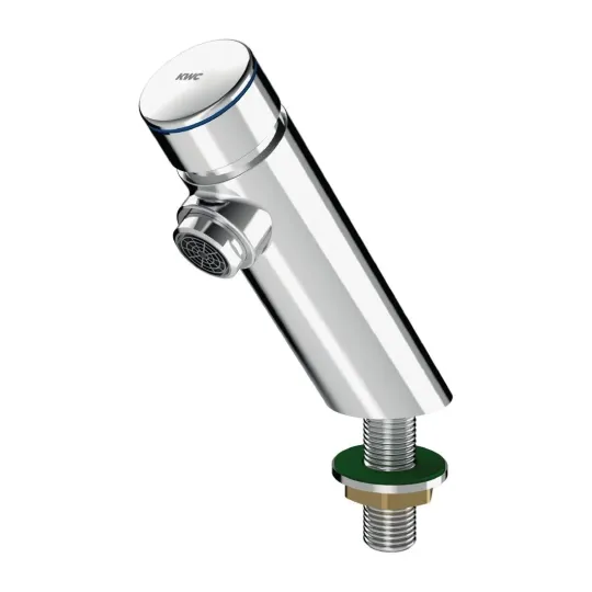 KWC DVS F3S Self-Closing Pre-Mixed Pillar Tap