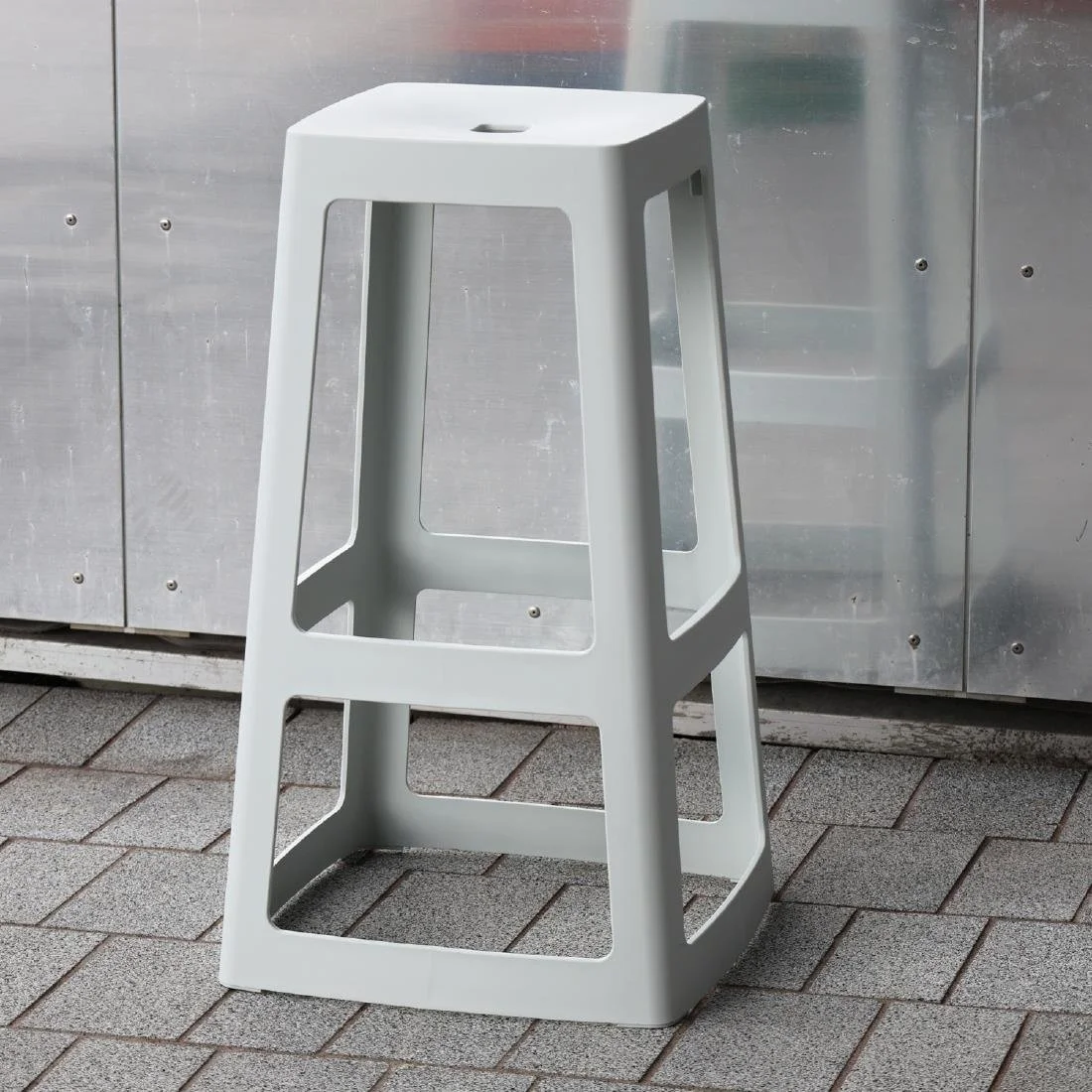 Origin Base High Stool Light Grey 450x450x750mm (2 Pack) - Image 5