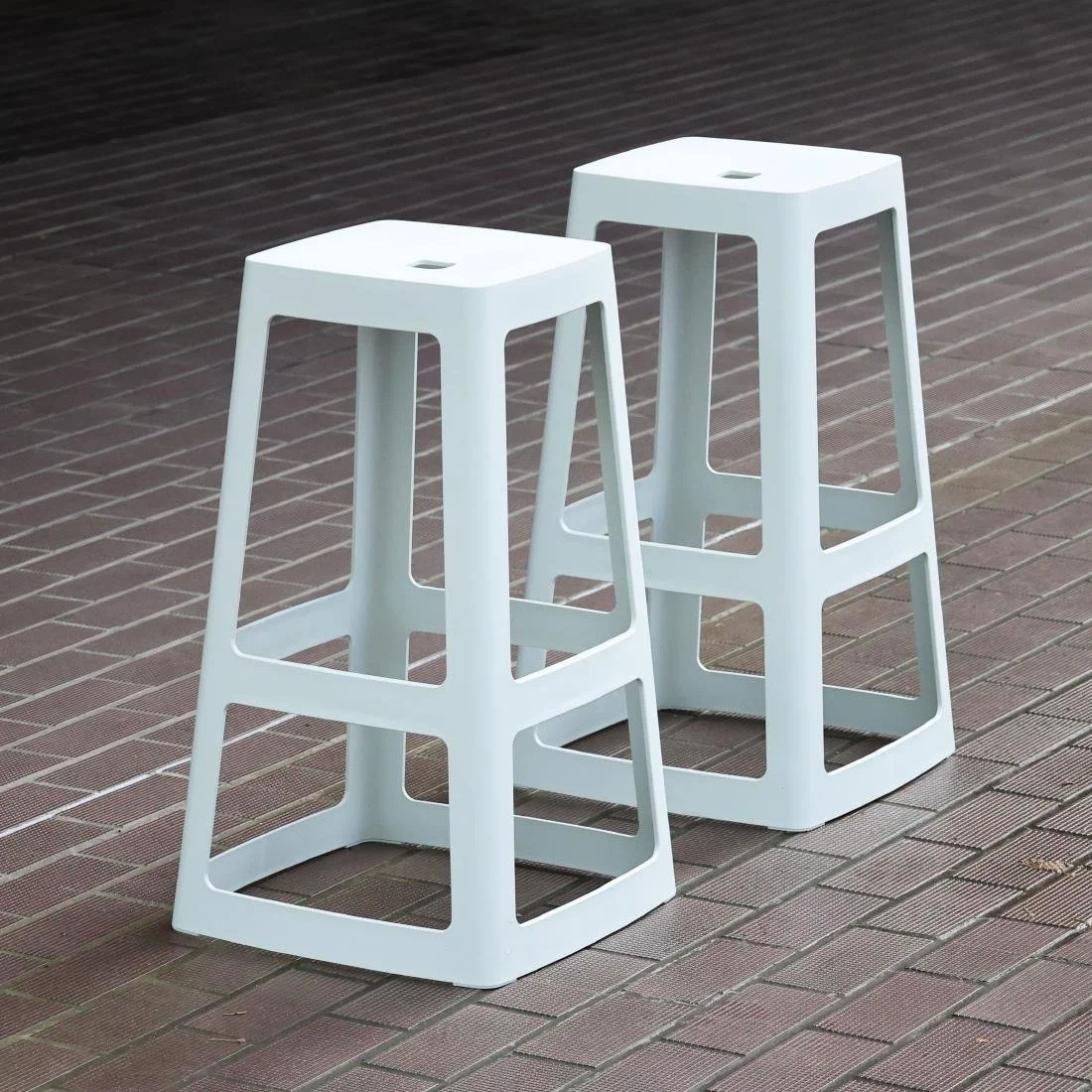 Origin Base High Stool Light Grey 450x450x750mm (2 Pack) - Image 9