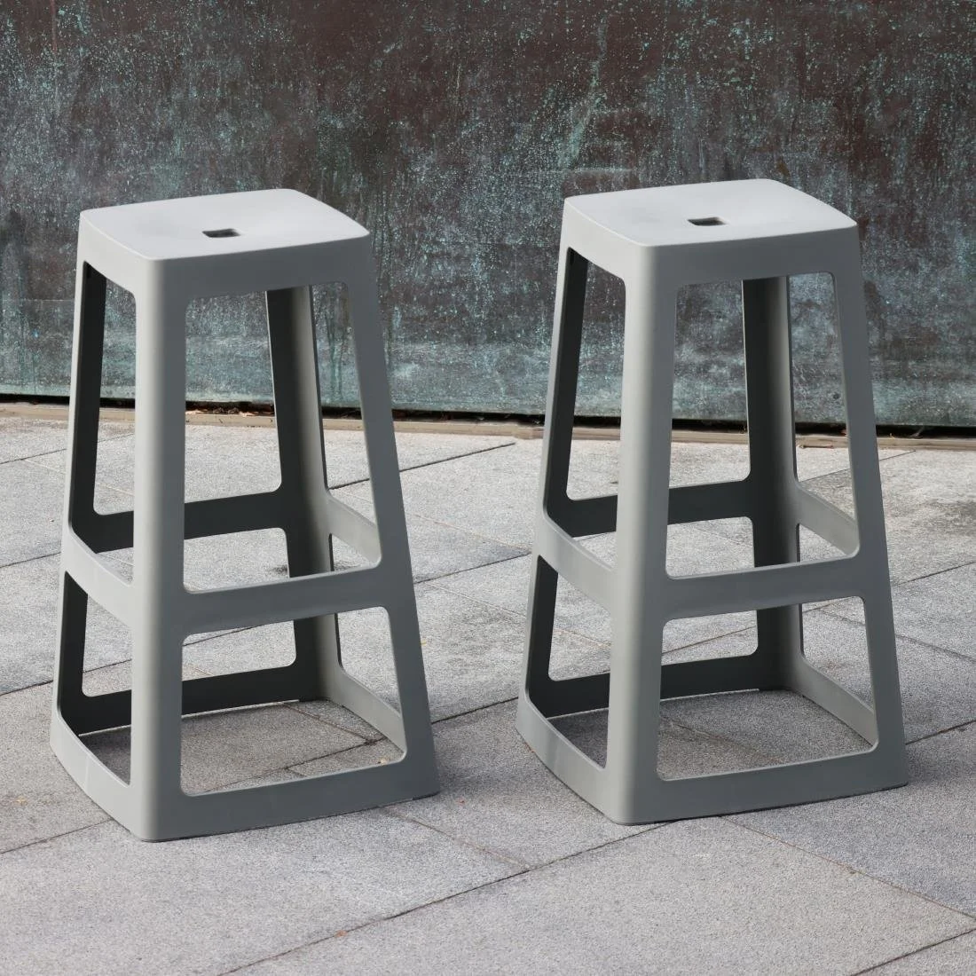 Origin Base High Stool Mouse Grey 450x450x750mm (2 Pack) - Image 5