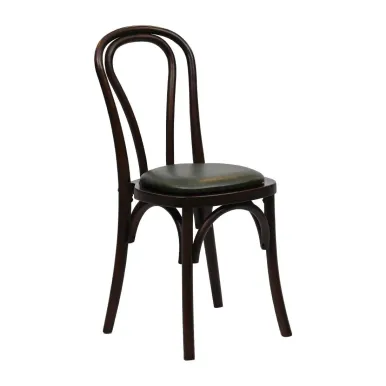 Hoop Back Dining Chairs in Dark Walnut with Bison Cedar Seat (2 Pack)