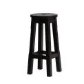 Wooden Top High Stool in Dark Walnut (2 Pack) - Image 1