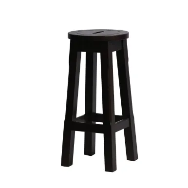 Wooden Top High Stool in Dark Walnut (2 Pack)