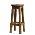 Wooden Top High Stool in Weathered Oak (2 Pack) - Image 1