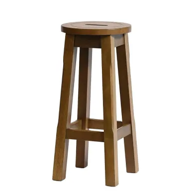 Wooden Top High Stool in Weathered Oak (2 Pack)