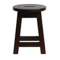 Wooden Top Low Stool in Dark Walnut (2 Pack) - Image 2