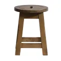 Wooden Top Low Stool in Weathered Oak (2 Pack) - Image 2