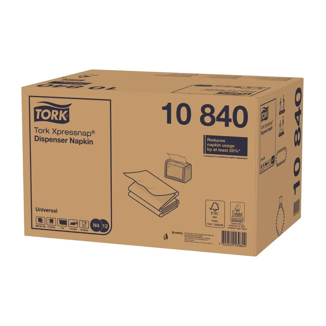 Tork Xpressnap Dispenser Napkins White N4 (9000 Pack) - Image 1