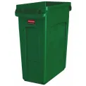 Rubbermaid Slim Jim Bin with Venting Channels Green 60Ltr - Image 1