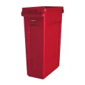 Rubbermaid Slim Jim Bin with Venting Channels Red 87Ltr - Image 1