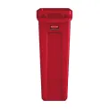 Rubbermaid Slim Jim Bin with Venting Channels Red 87Ltr - Image 2