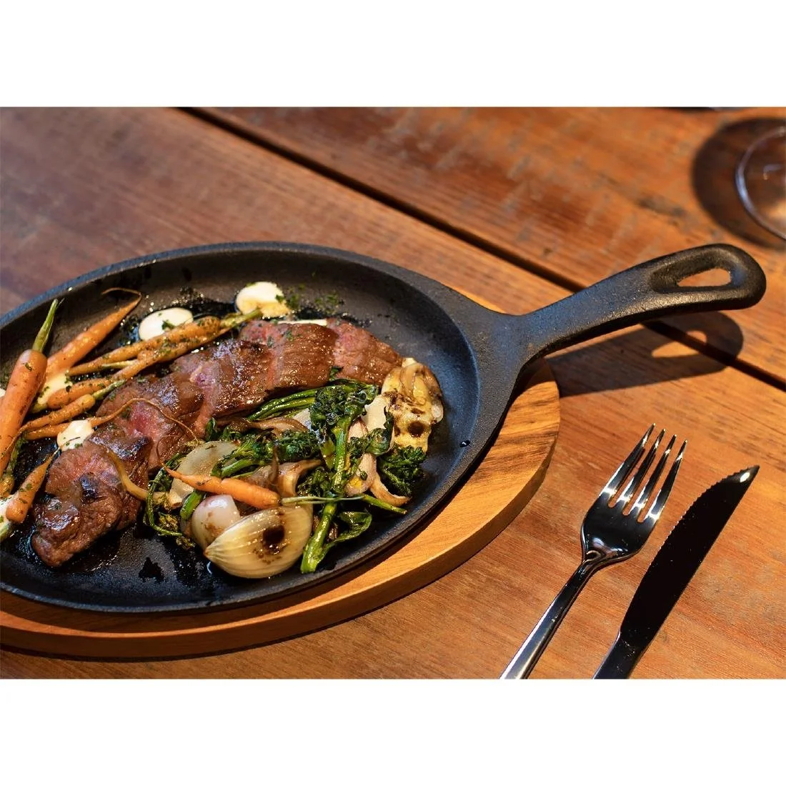 Tramontina Pre-Seasoned Cast Iron Fajita Sizzler 305x185mm - Image 2