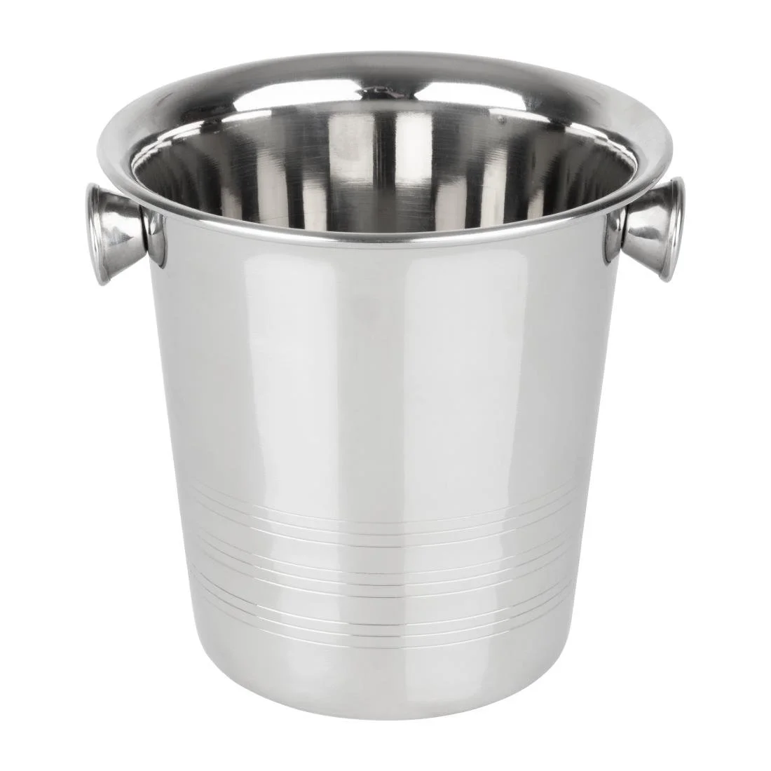 Olympia Ice Bucket with Handles and Etch Detail Stainless Steel 1050ml - Image 1