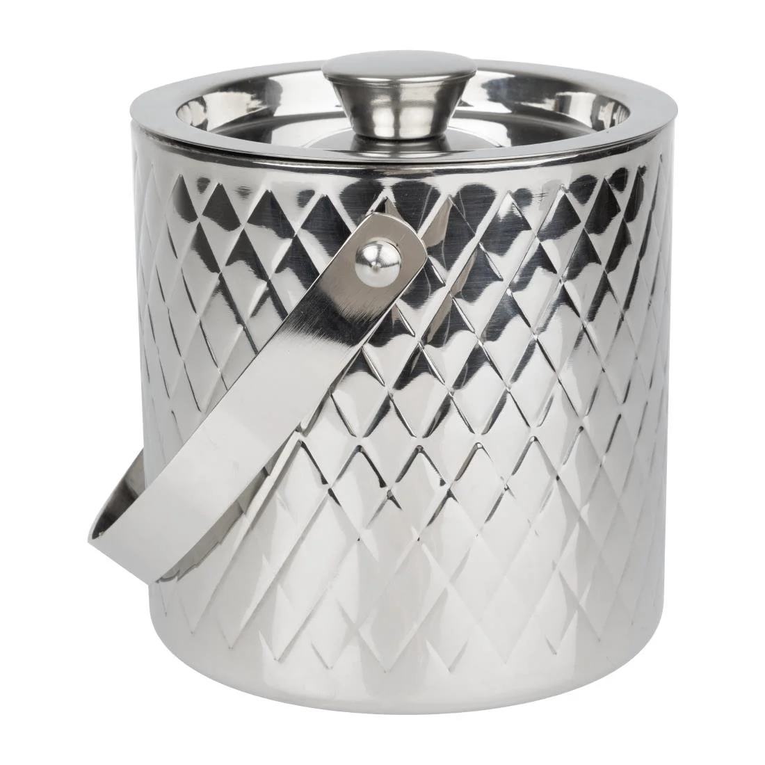 Olympia Geo Double Wall Ice Bucket Stainless Steel 1950ml - Image 3