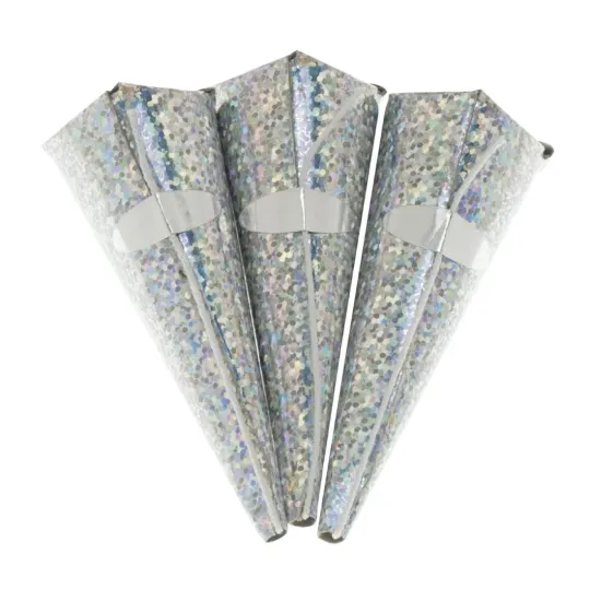 Swantex Silver Holographic Cone Party Poppers (50 Pack)