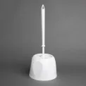 Nisbets Essentials Round Toilet Brush & Holder - White - Image 4