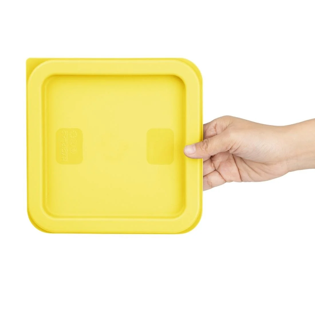 Hygiplas Square Food Storage Container Lid Yellow - Image 3