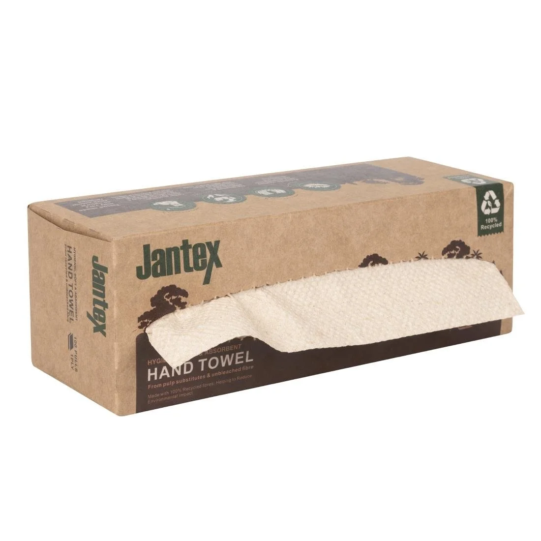 Jantex Green 100% Recycled Hand Towel 1ply 3600 sheets - Image 5