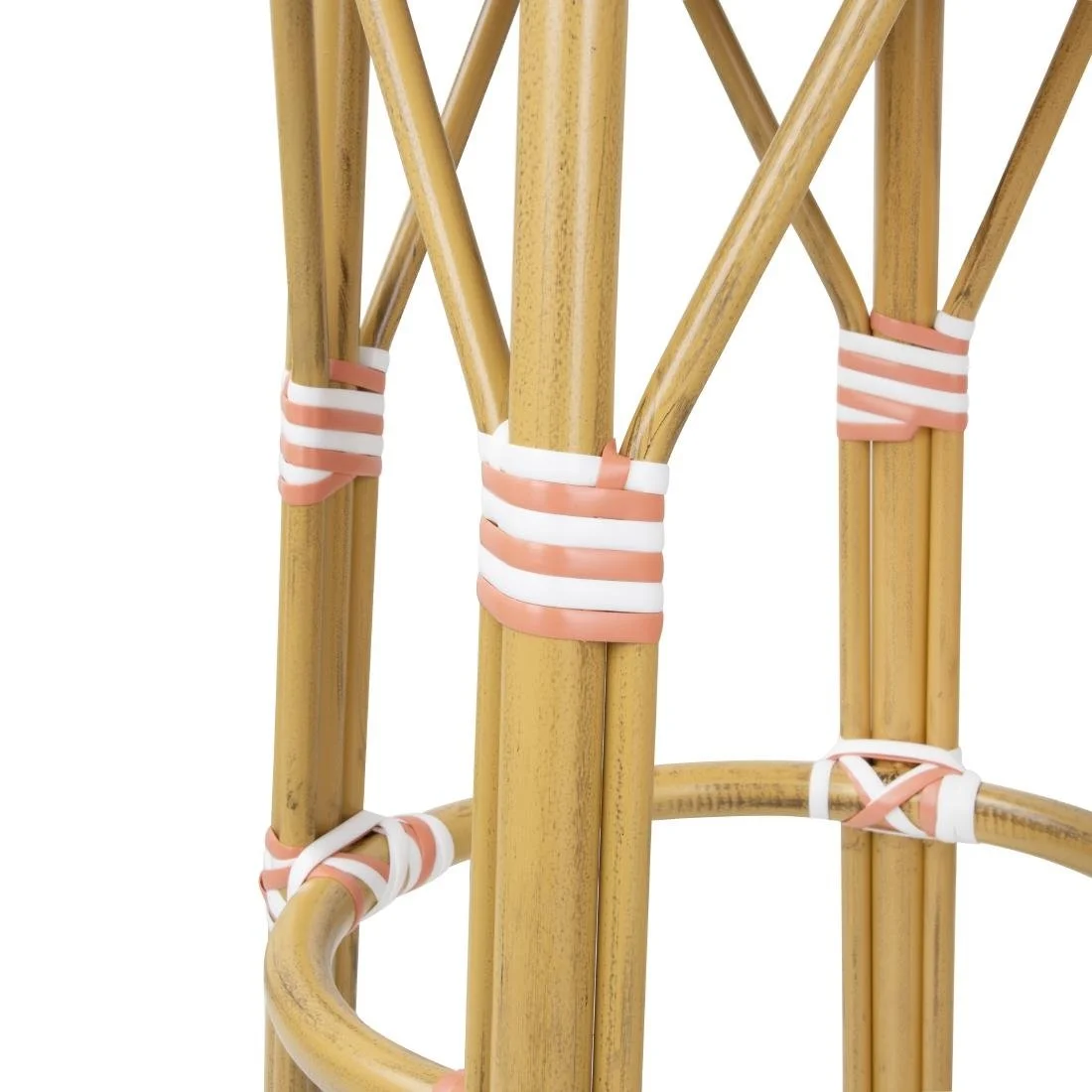 Bolero Parisian Style PE Rattan Bar Stools Coral (2 Pack) - Image 3