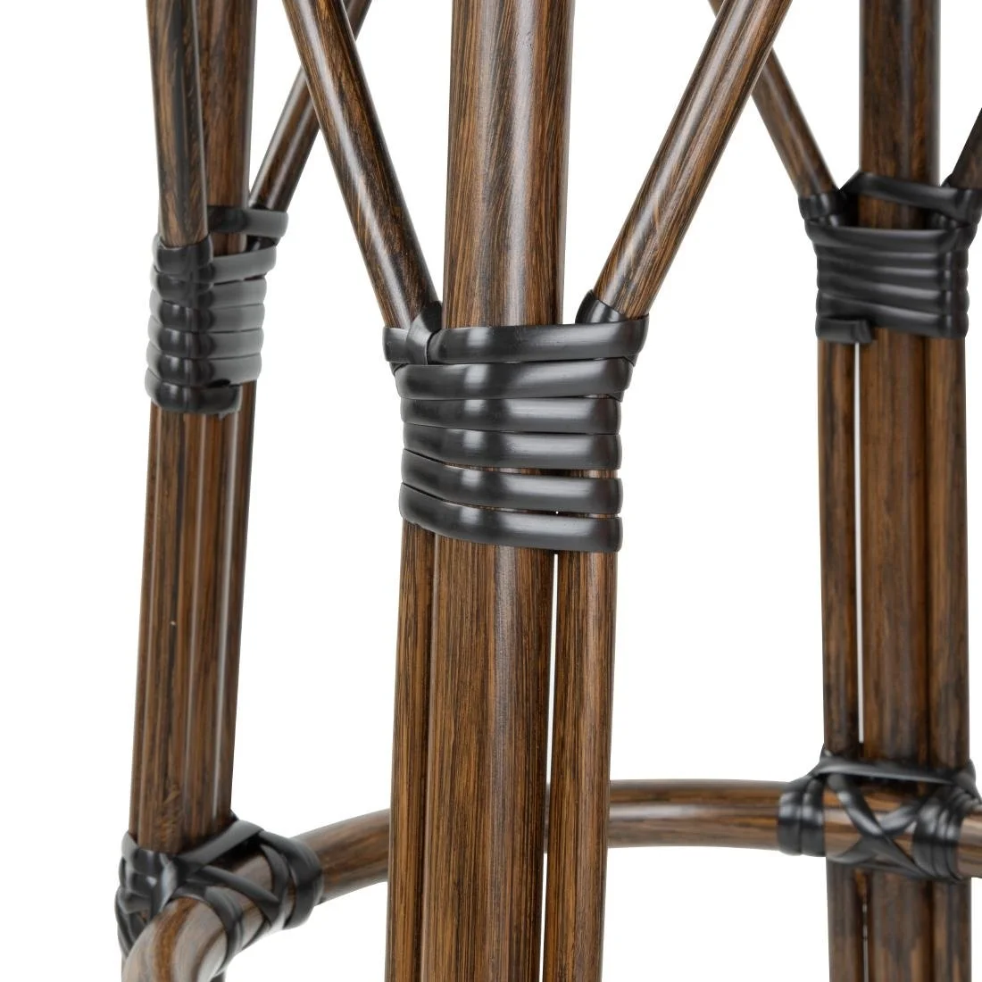 Bolero Parisian Style PE Rattan Bar Stools Black Dot Mix (2 Pack) - Image 3