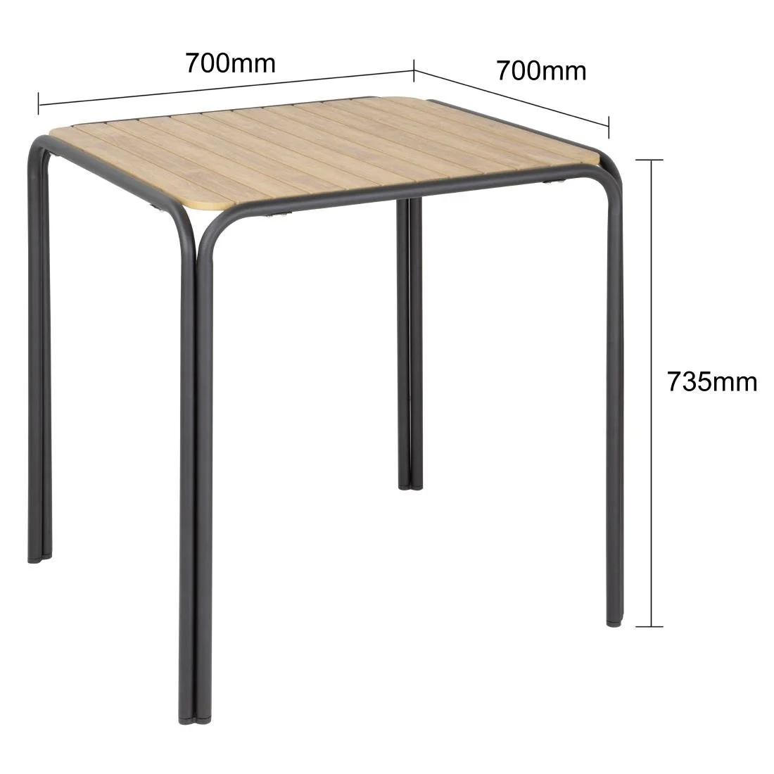 Bolero Santorini Square Polywood Table 700mm - Image 5