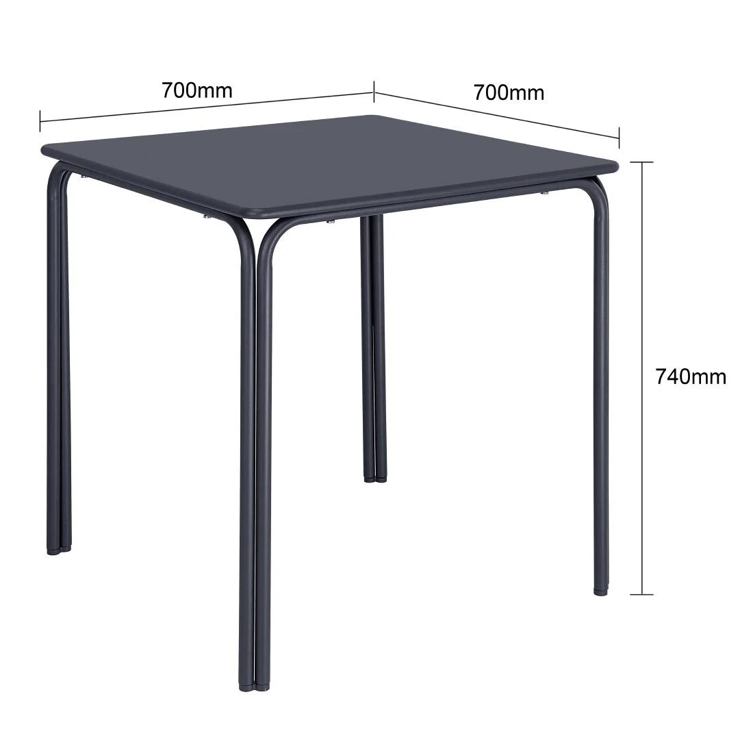 Bolero Adeline Steel Square Table 700mm Slate Blue - Image 4