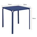 Bolero Adeline Steel Square Table 700mm Dark Navy - Image 4