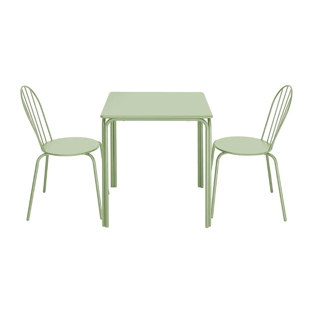 Bolero Adeline Steel Square Table 700mm Light Green - Image 3