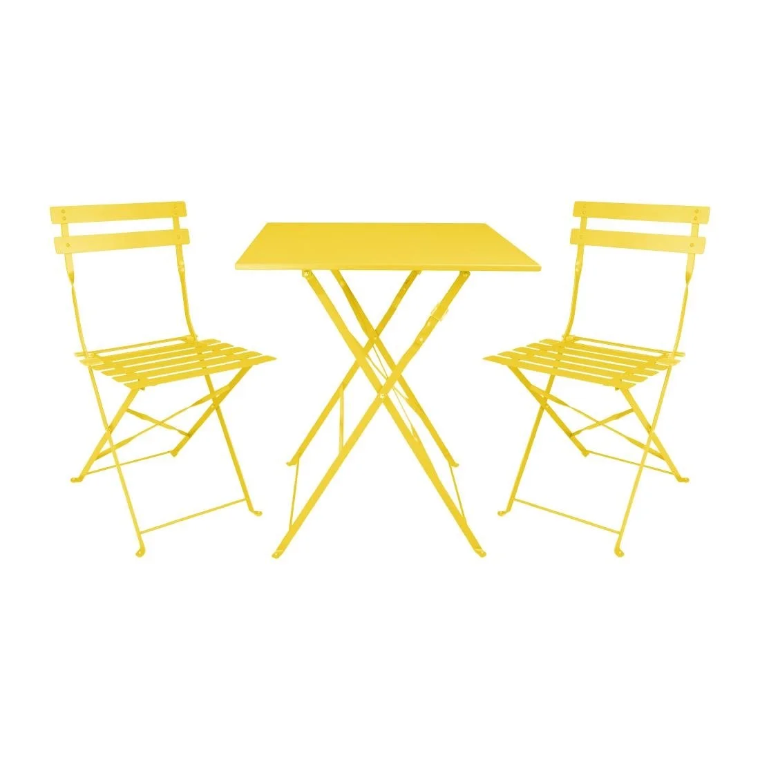 Bolero Perth Mellow Yellow Pavement Style Steel Table Square 600mm - Image 7