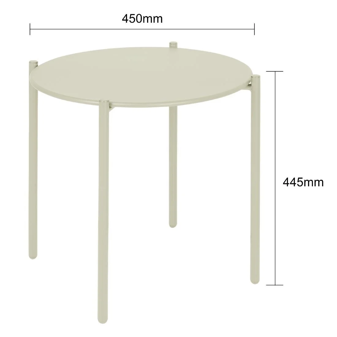 Bolero Perth Round Low Coffee Table Light Grey 450mm - Image 5