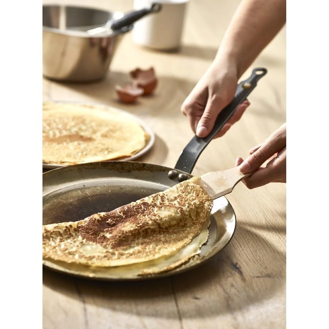 De Buyer Mineral B Steel Round Pancake Pan 30cm - Image 5
