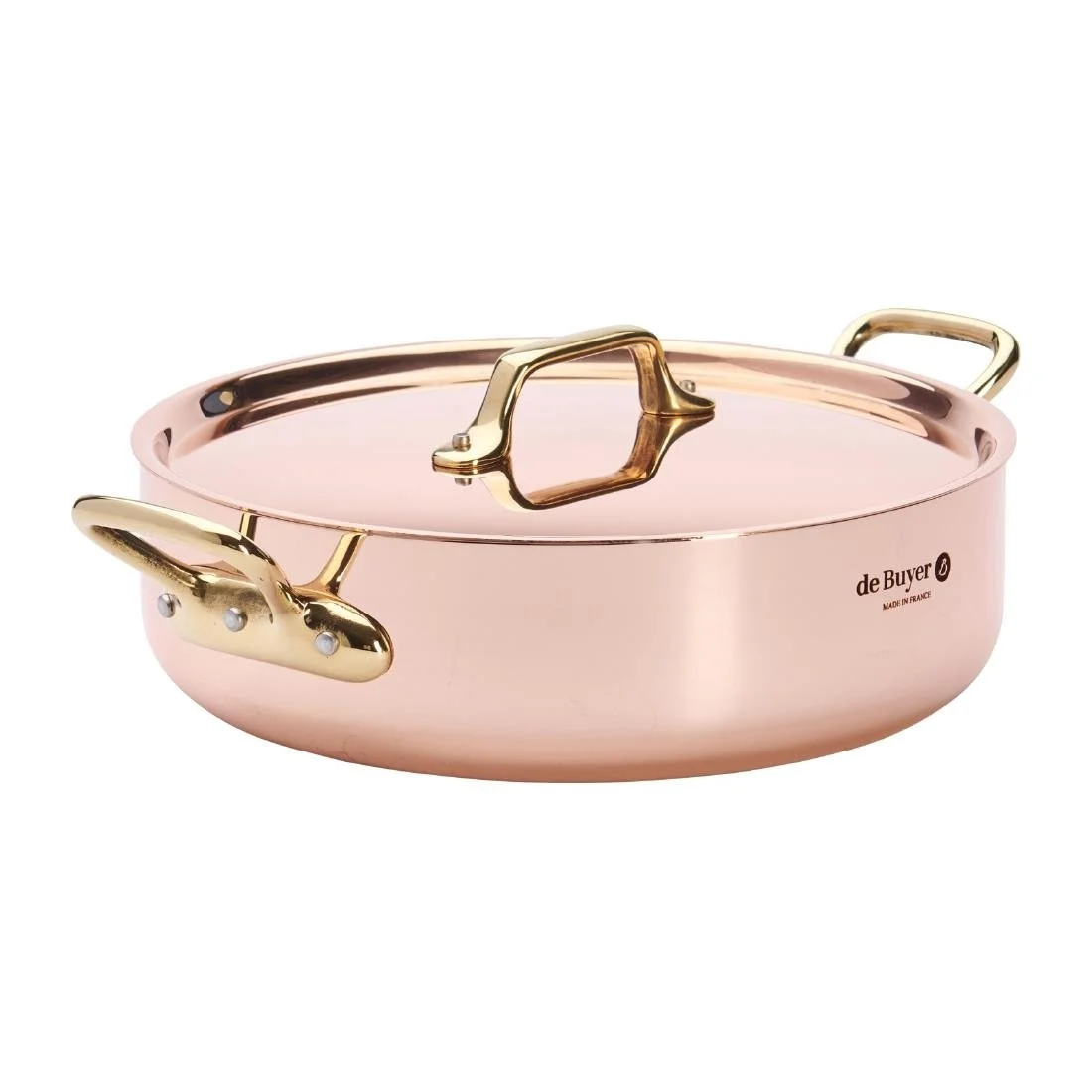 De Buyer Inocuivre Saute Pan with Lid Brass 24cm - Image 1
