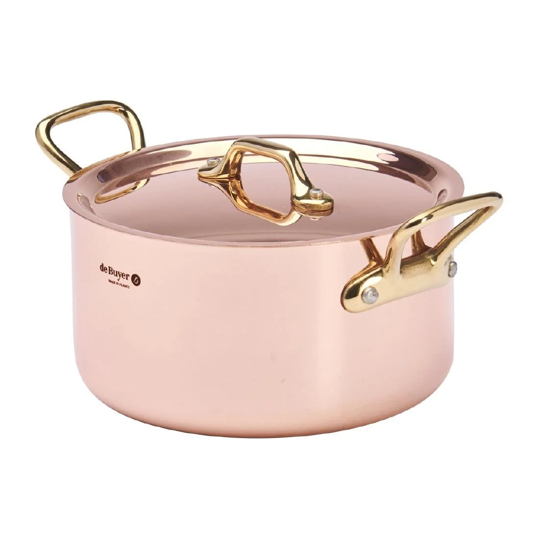 De Buyer Inocuivre Round Stewpan with Lid Brass 16cm - Image 2