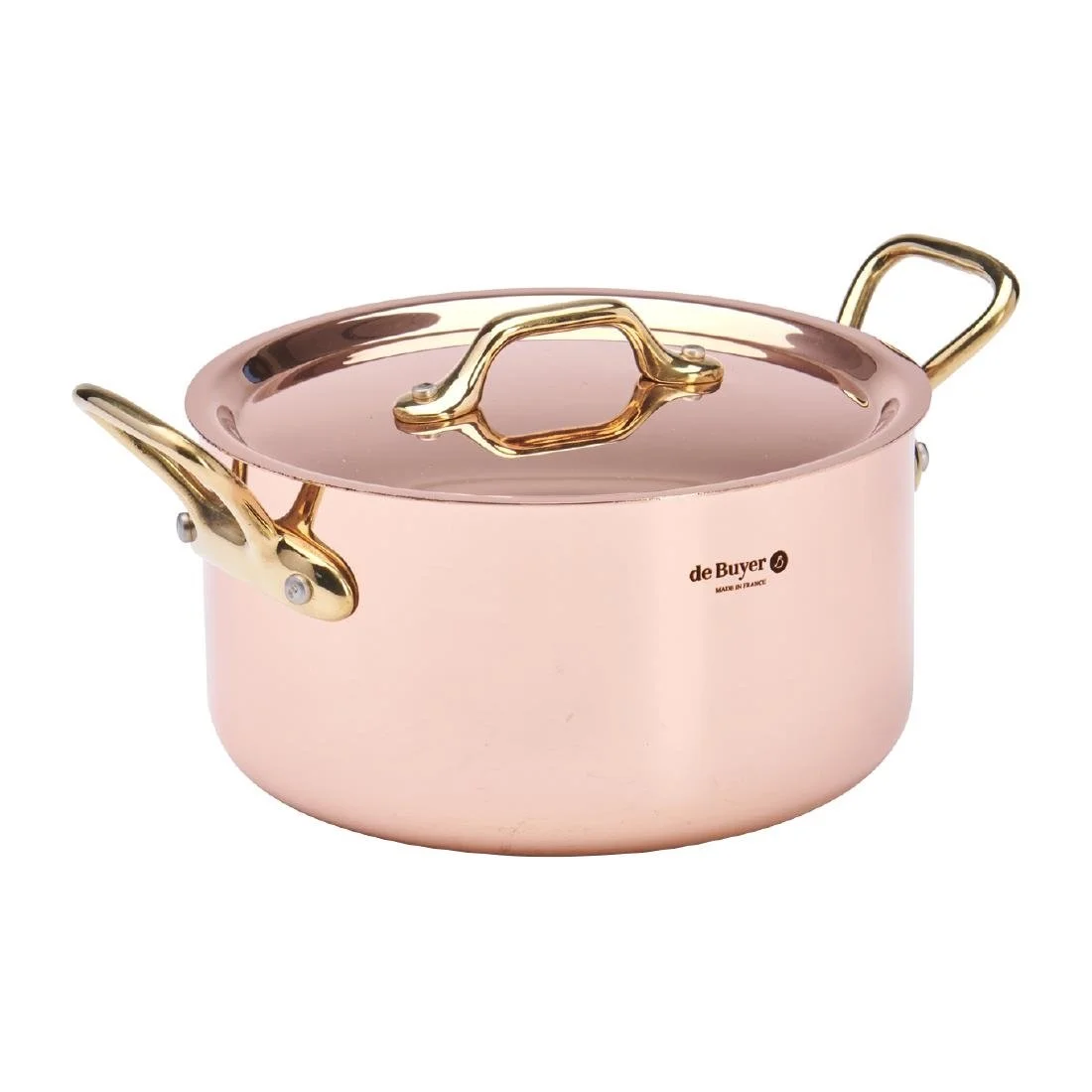 De Buyer Inocuivre Round Stewpan with Lid Brass 16cm - Image 1