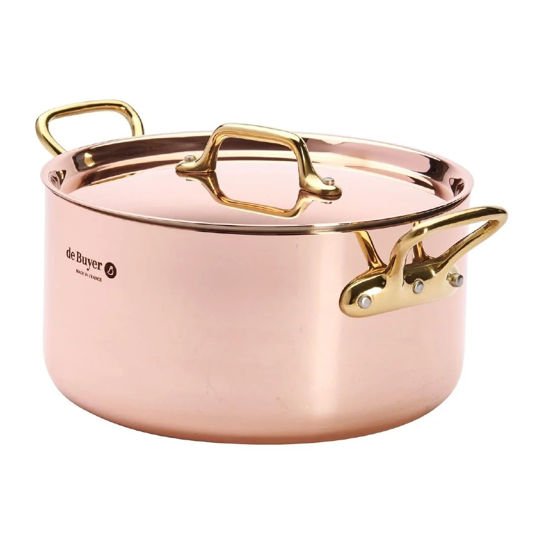 De Buyer Inocuivre Round Stewpan with Lid Brass 20cm - Image 2