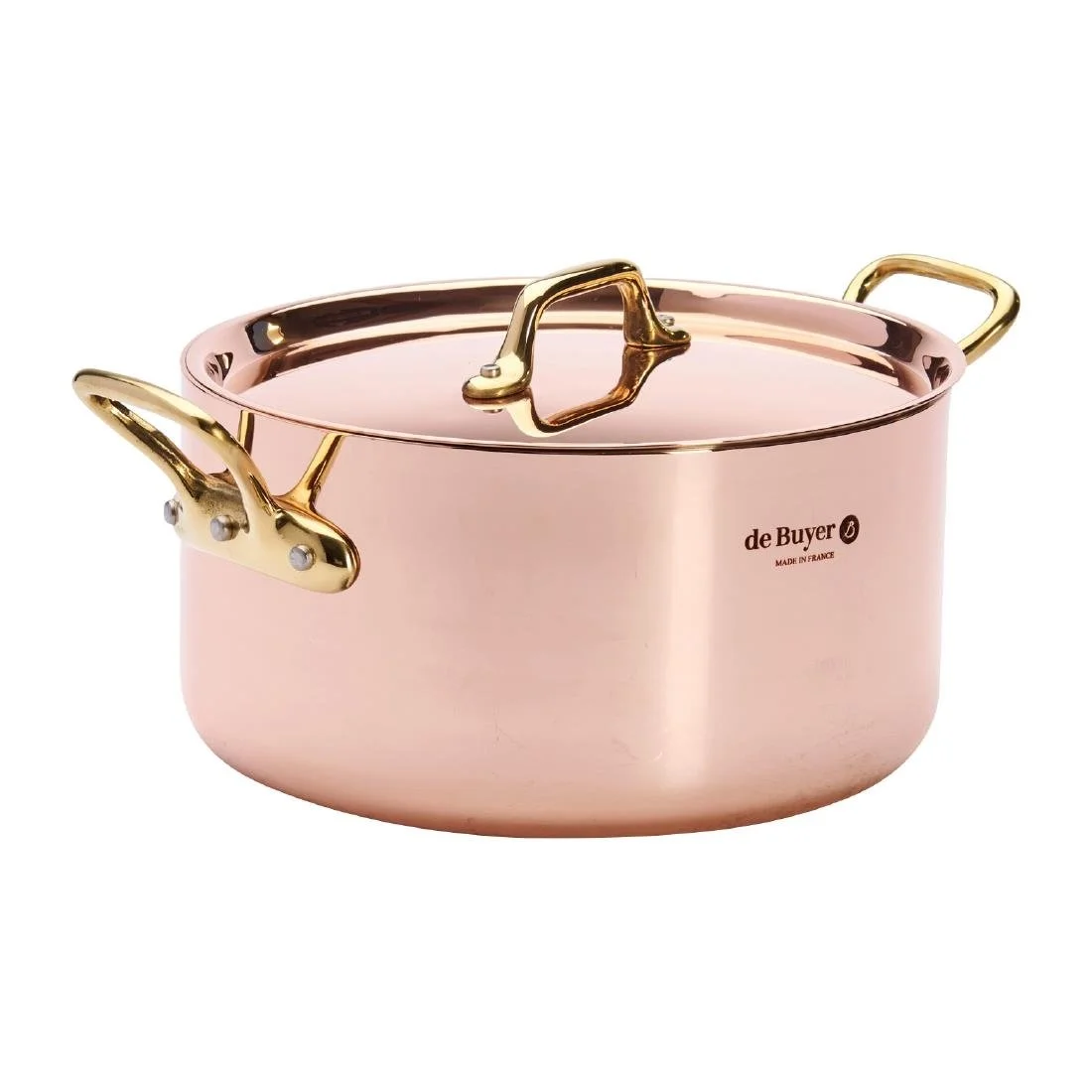 De Buyer Inocuivre Round Stewpan with Lid Brass 20cm - Image 1