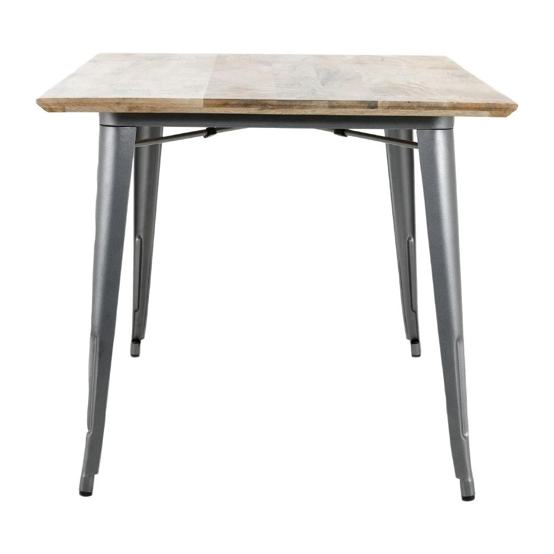 Bolero Bistro Dining Table Mango Wood Top Gunmetal Frame 1450mm - Image 2
